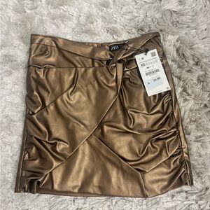 Zara Metallic Bronze Mini Skirt! New with tags